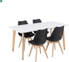Silla 150 4+1 étkező garnitúra fehér-fekete