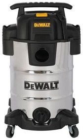 DeWALT DXV30SAPTA száraz-nedves porszívó, rozsdamentes váz, készülékcsatlakozóval, 30 liter, 15 Kpa, 37,8 l/s, 8 tartozék, 1050 W