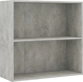 vidaXL 2 szintes betonszürke forgácslap könyvszekrény 80x30x76,5 cm
