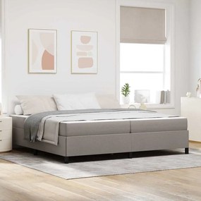 Boxrugós ágy Taupe és Fekete 200 x 200 cm Textil és mérnöki fa