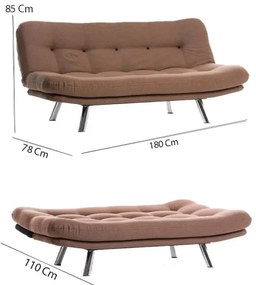 BINA kétszemélyes kihúzható kanapéágy – világosbarna