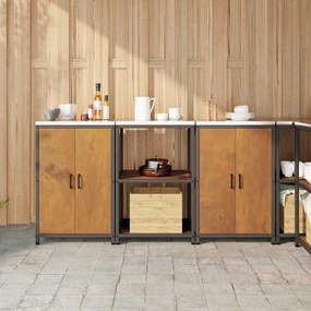 Konyhai Tároló Készlet polcokkal 3 pcs Rozsdás 180 x 50 x 92 cm