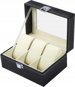 3 részes óratartó doboz, fekete