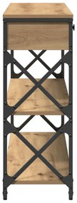 Konferenciához Asztal Kézműves Tölgy 100x28x75 cm Mérnöki Fa és Acél