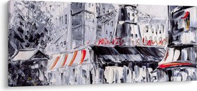 Kép - utca Párizsban, olajfestmény (120x50 cm)