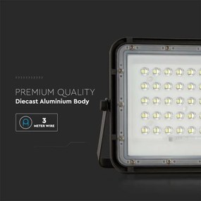 LED Kültéri napalemes reflektor LED/10W/3,2V IP65 4000K fekete + + távirányító