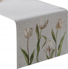 Gobelin futó asztalra 4041/POP 40x100 cm tulipán virágok vintage