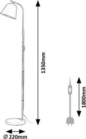 Rabalux 3096 - Állólámpa MALIA 1xE27/25W/230V