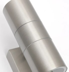 Kültéri fali lámpa acél 2-lámpás IP44 mozgásérzékelővel - Duo