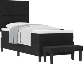 vidaXL Boxrugós ágy matracmal fejtámlával Fekete 80 x 200 cm szövet