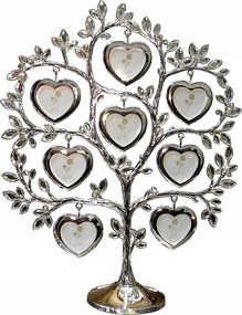Kristály Fa Szívecskék Képkeretek Platter Ezüst Ajándék Gravírozás