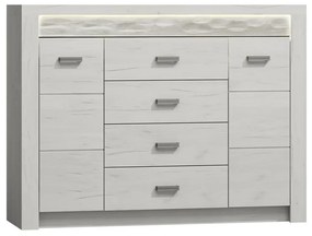 Kombinált komód Nadenas N7 (fehér craft) (meleg fehér LED világítás). 1058232
