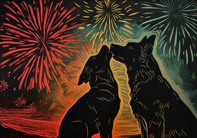 Poszter 100x70cm Kutya ölelés