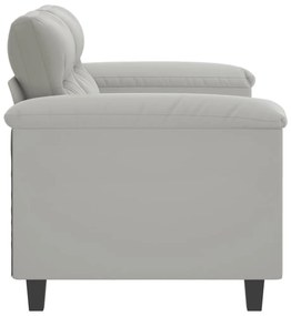 kétszemélyes világosszürke mikroszálas szövetkanapé 120 cm