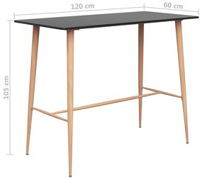 Fekete bárasztal 120 x 60 x 105 cm