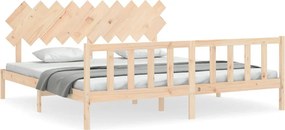 vidaXL tömör fenyőfa ágy matrac nélkül 200 x 200 cm