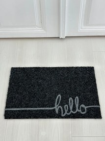 Hello&#039; fekete szennyfogó szőnyeg 40x70 cm