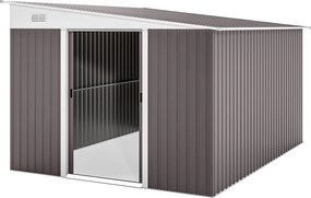 Outsunny Fém Kertivaros 19,4m³ 280x345x201cm Eszközkert Shed Monopitch Tetővel, Csúszóajtóval, Időjárásálló Kertesház Kültéri Szekrény a Hátsó Udvarho
