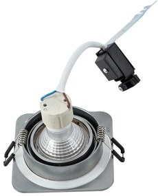 6 darabos, lekerekített, süllyesztett, ágyúszürke spotlámpa készlet GU10 50mm állítható IP44 - Alberto