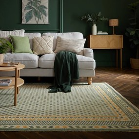 Zöld jutakeverék szőnyeg 200x290 cm Mara Jute Border – Flair Rugs
