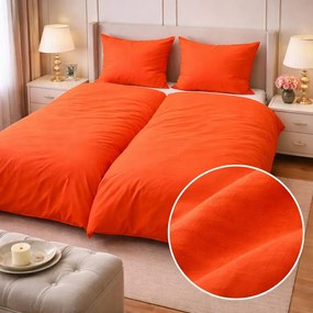 Lenvászon ágyneműhuzat narancsvörös   140x200cm+90x70cm TiaHome