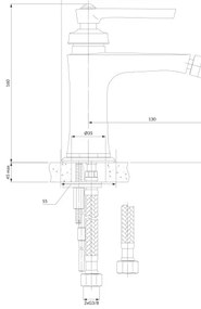 OMNIRES AM5220CR - ARMANCE bidé csaptelep 16 cm, fényes króm