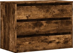 vidaXL füstös tölgy színű szerelt fa fiókos sarokszekrény 80x41x58 cm