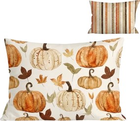 Flanel párnahuzat PUMPKINS & STRIPES 50x70 cm, színes kivitel