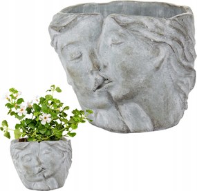 Virágvédő Cserépre Puszi Balkon Cserép Vintage Szürke Fej Arc