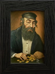 Vászonkép 20x15 Pénzszámláló Zsidó Wenge Keret