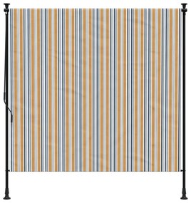 sárga és fehér szövet és acél kültéri roló 150 x 270 cm