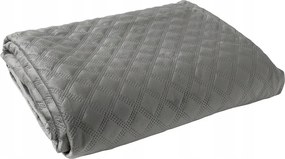 Dekoratív ágytakaró Velvi 170x210 steppelt, geometrikus mintás, antracit