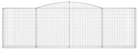 vidaXL 4 db íves horganyzott vas gabion kosár 400x30x120/140 cm
