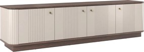 Vesper 4D TV-szekrény 187 cm talapzaton - kasmír / dió / arany fogantyúk
