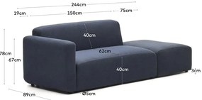 Sötétkék kanapé 244 cm Neom – Kave Home