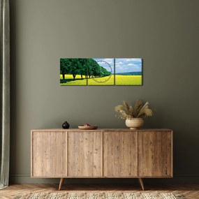 A mező képe egy sikátorral (órával) (90x30 cm)