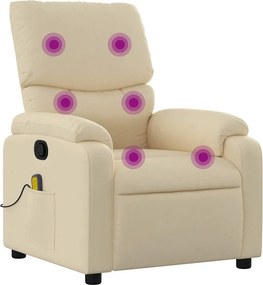 vidaXL krémszínű szövet dönthető masszázsfotel