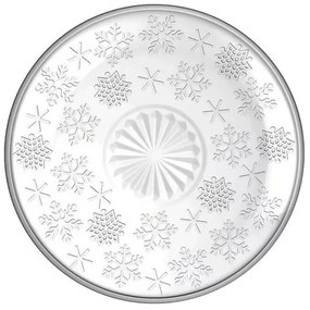 Hópelyhes üveg karácsonyi kis desszertes tányér 17,5 cm