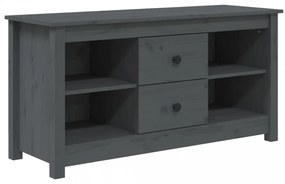szürke tömör fenyőfa TV-szekrény 103 x 36,5 x 52 cm