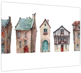 Kép - Akvarell házak (70x50 cm)