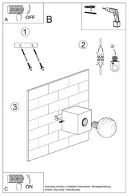 Fali lámpa ABEL 1xE27/60W/230V beton