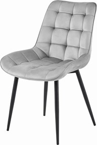 BERA világosszürke bársony szék fekete lábakkal