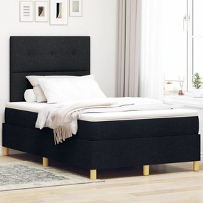 Box Spring Ăgy Matraccal Fekete 120x200 cm Szövet