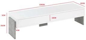 TV asztal Zantra (fehér + kő). Akció -18%. 1055294