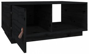 fekete tömör fenyőfa dohányzóasztal 80 x 50 x 35,5 cm