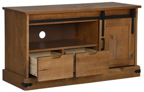 HALDEN tömör fa TV szekrény tolóajtóval 110x40x60 cm