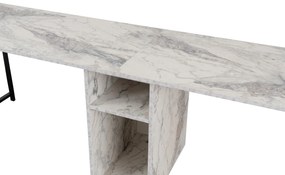 Íróasztal Twin Study Desk - Freesia Marble, Fekete