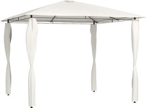 vidaXL krémszínű pavilon oszlop takarókkal 3 x 3 x 2,6 m 160 g/m²