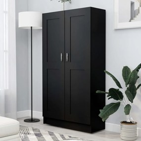 fekete szerelt fa könyvszekrény 82,5 x 30,5 x 150 cm