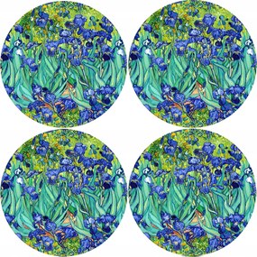 4 db-os filc alátét szett asztalra, padra 4D nyomtatással Irises Virágok